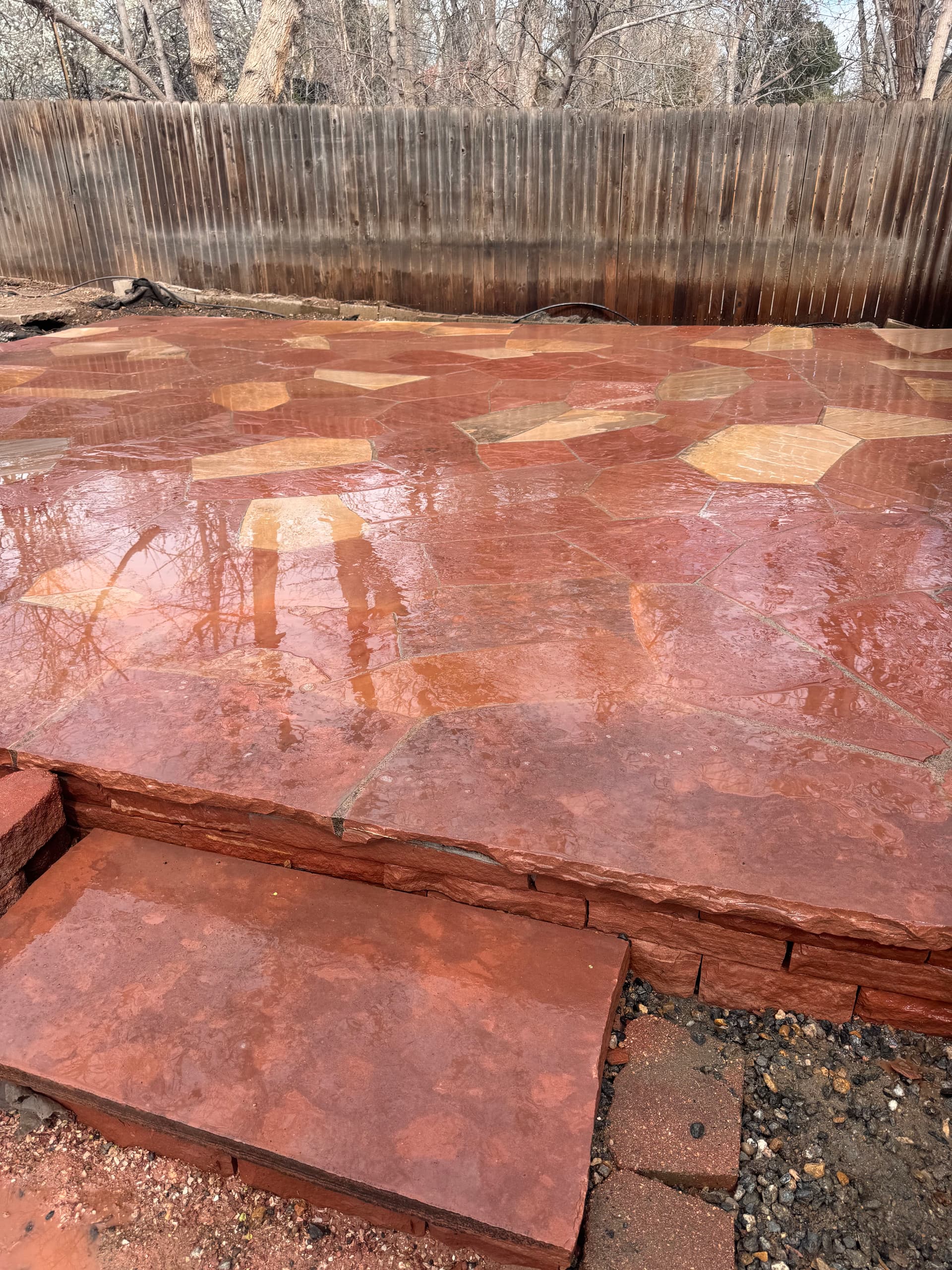Gallery photos for Buff and Colorado Red Flagstone Patio Laid Tight and Clean: Image #1